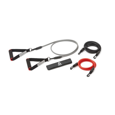 Набор трубчатых эспандеров Reebok, черный/серый